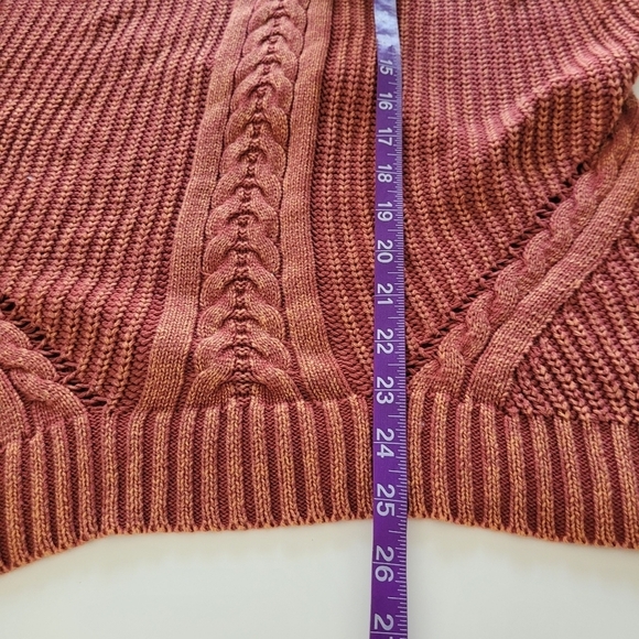 Umgee rustic orange cold shoulder knit sweater - Picture 6 of 10